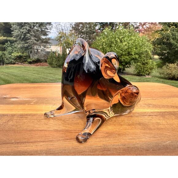 Licio Zanetti Murano Art Glass Frog Sculpture Toad Figurine Italy 5” - Picture 1 of 12